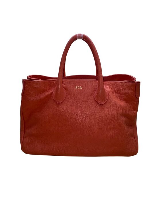 Mark & Graham Handbags - Mark & Graham Women’s Red Leather Gold BCB Initial Details Tote Bag Size L